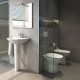 Lavabo da 60 cm ad installazione terra su colonna con foro per rubinetto bianco lucido Morning di Rak Ceramics