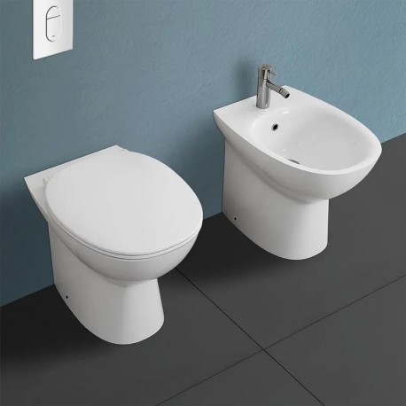 Sanitari Filo muro Rak Ceramics Morning Vaso Senza Brida Rimless e Bidet