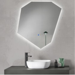 Su Misura Specchio Irregolare da Bagno Filo Lucido Retroilluminante led 20W art.4218 con pulsante touch integrato