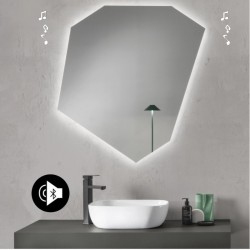 Specchio irregolare da Bagno con Altoparlante Bluetooth Retroilluminato led 20W art. spe234