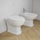 Sanitari washington di Rak Ceramics Vaso + Bidet distanziati da parete in ceramica bianco lucido