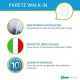 Parete Walk-in 100 cm. con Profilo Cromo Lucido Cristallo Fume 8 mm Trattamento Anticalcare Altezza 195 cm.