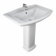 Lavabo con colonna in ceramica bianca da 76 cm - Washington di Rak Ceramics