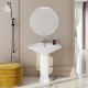 Lavabo con colonna in ceramica bianca da 65 cm - Washington di Rak Ceramics