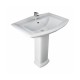 Lavabo con colonna in ceramica bianca da 65 cm - Washington di Rak Ceramics