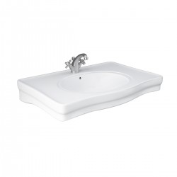 Lavabo-consolle da appoggio 84,5x57,5 cm in ceramica bianco lucida - Washington di Rak Ceramics