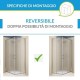 Box Doccia Angolare Cristallo Satinato 6 mm Profilo Cromo Altezza 195 cm art. H22