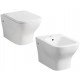 Sanitari sospesi Vaso con tecnologia rimless + Bidet in Ceramica Bianco Lucido Modello Orchidea