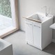 Mobile REVINE 61x50 cm con 2 Ante + Lavatoio in Ceramica Bianco Lucido marca Dolomite