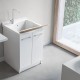 Mobile REVINE 61x50 cm con 2 Ante + Lavatoio in Ceramica Bianco Lucido marca Dolomite