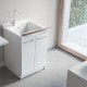 Mobile REVINE 61x61 cm con a Ante + Lavatoio in Ceramica Bianco Lucido marca Dolomite