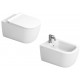 Sanitari sospesi Mirto con fissaggio nascosto di Dolomite Vaso con tecnologia rimless + Bidet in Ceramica Bianco Lucido