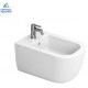 Sanitari sospesi Mirto con fissaggio nascosto di Dolomite Vaso con tecnologia rimless + Bidet in Ceramica Bianco Lucido