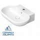 Lavabo da appoggio 65x46 cm in ceramica bianco lucida - Mirto di Ceramica Dolomite