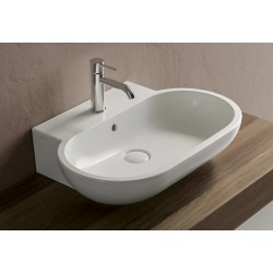 Lavabo da appoggio 65x46 cm in ceramica bianco lucida - Mirto di Ceramica Dolomite