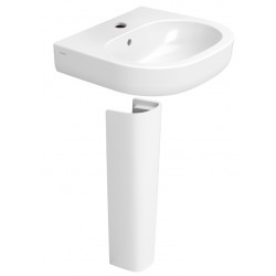 Lavabo su colonna Larghezza 55 cm con foro per rubinetto bianco lucido Mirto di Ceramica Dolomite