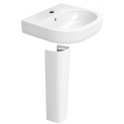 Lavabo su colonna Larghezza 68 cm con foro per rubinetto bianco lucido modello Mirto di Ceramica Dolomite