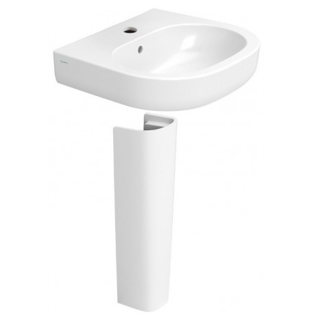 Lavabo su colonna Larghezza 68 cm con foro per rubinetto bianco lucido modello Mirto di Ceramica Dolomite