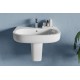 Lavabo su semicolonna Larghezza 55 cm con foro per rubinetto bianco lucido modello Mirto di Ceramica Dolomite