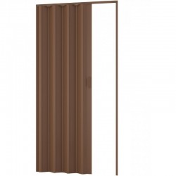 Porta d'arredo in pvc per interno a soffietto noce larghezza 83 x altezza 214 cm