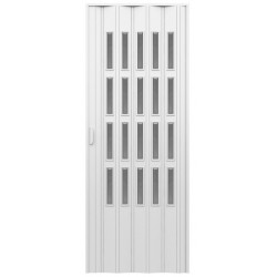 Porta d'arredo in pvc per interno a soffietto larghezza 100 x altezza 214 cm con vetro molato fume' 