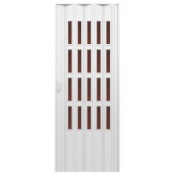 Porta d'arredo in pvc per interno a soffietto larghezza 83 x altezza 214 cm con vetro molato bronzo 