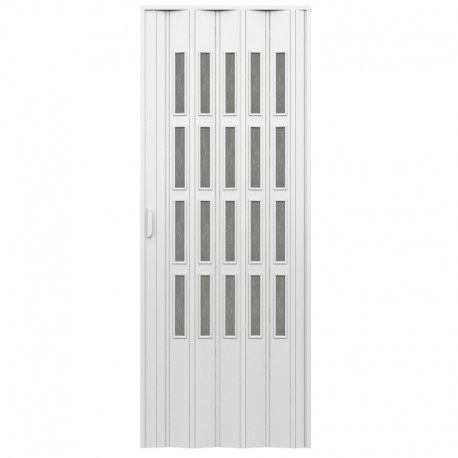 Porta d'arredo in pvc per interno a soffietto larghezza 100 x altezza 214 cm con vetro niagara fume' 