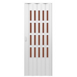 Porta d'arredo in pvc per interno a soffietto larghezza 83 x altezza 214 cm con vetro niagara bronzo