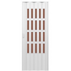 Porta d'arredo in pvc per interno a soffietto larghezza 100 x altezza 214 cm con vetro niagara bronzo