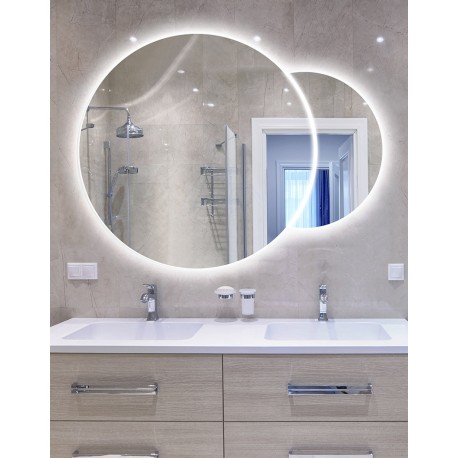 Specchio Bagno Su Misura Filo Lucido Retroilluminante led 20W mod. Bubble 2