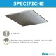 Soffione doccia serie Level-Rock modello ZSOF075ST 200x200 mm steel looking effetto acciaio spazzolato Paffoni