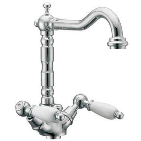 Miscelatore Monoforo lavabo con bocca antica linea armony classic cromo marca huber