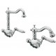 Coppia miscelatori monoforo lavabo + bidet con bocca antica linea armony classic cromo marca huber