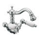 Coppia miscelatori monoforo lavabo + bidet con bocca antica linea armony classic cromo marca huber