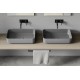 Lavabo da appoggio rettangolare larghezza 64 x profondità 38,5 cm. in ceramica grigio cemento modello noemi di Dolomite