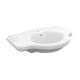 Lavabo / Consolle sospeso rettangolare con foro per miscelatore 90 x 56 cm. in ceramica bianco lucido