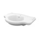 Lavabo / Consolle sospeso rettangolare con foro per miscelatore 90 x 56 cm. in ceramica bianco lucido