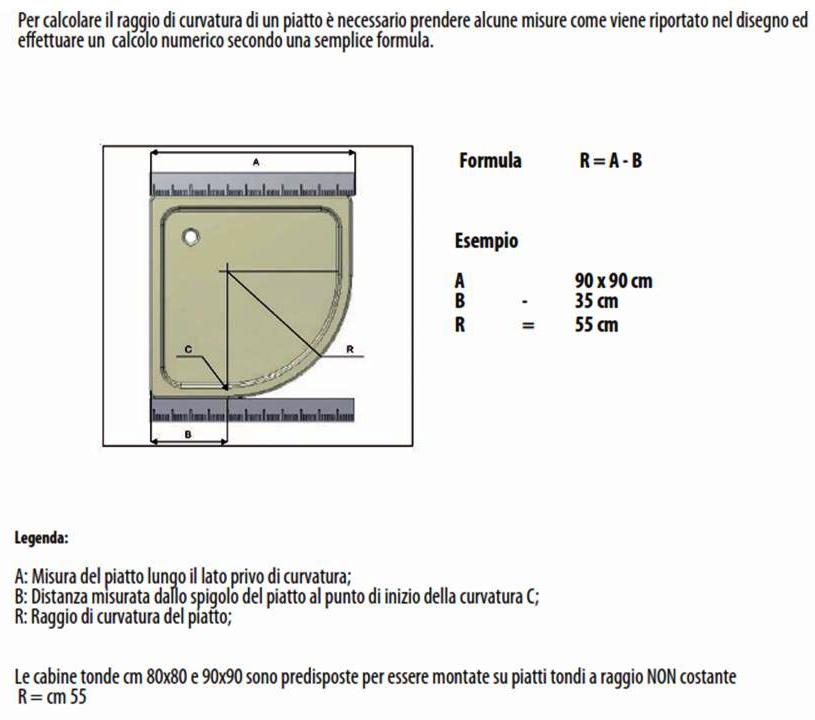 Piatto Doccia Tondo 80x80.Box Doccia Cristallo 6 Mm Per Piatto Doccia 80x80 Cm Semicircolari