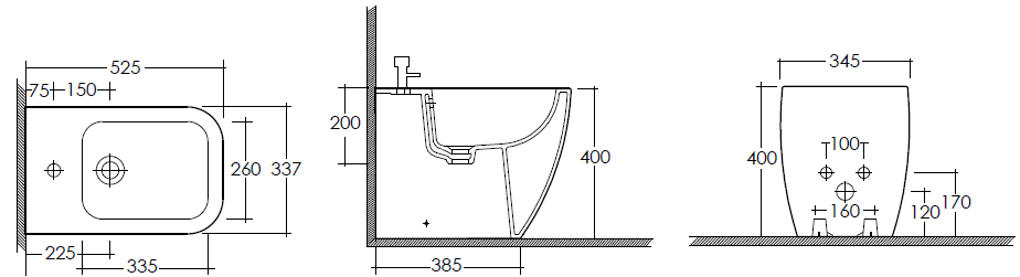 Set rubinetti bagno: lavabo, bidet e incasso doccia nero Virna