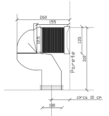 Curva tecnica regolabile da cm 16 a cm 22 per vecchi impianti