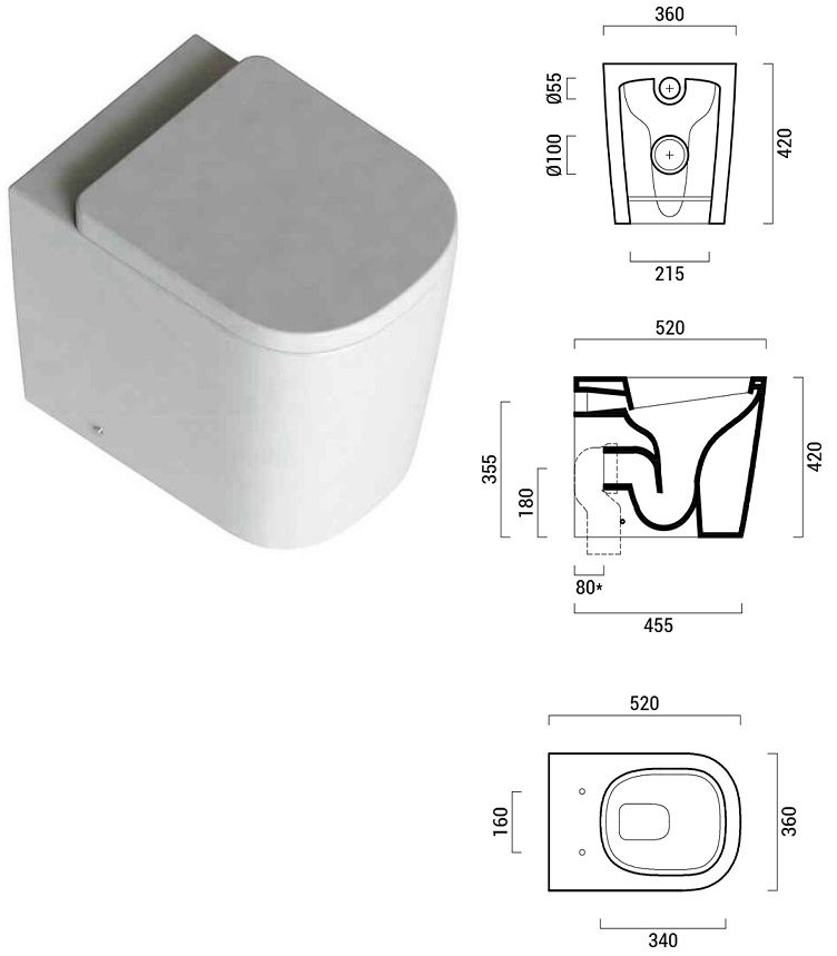 Spazio Tra Bidet E Wc.Domus Falerii Vaso E Bidet Foglia Quadra Filo Parete