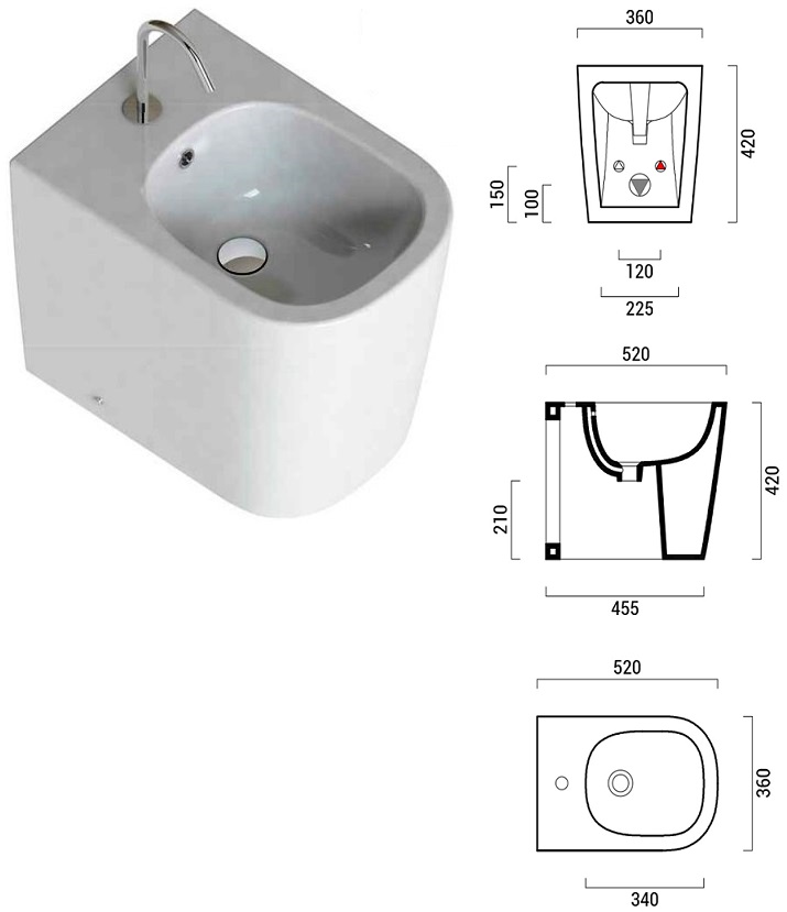 Spazio Tra Bidet E Wc.Domus Falerii Vaso E Bidet Foglia Quadra Filo Parete